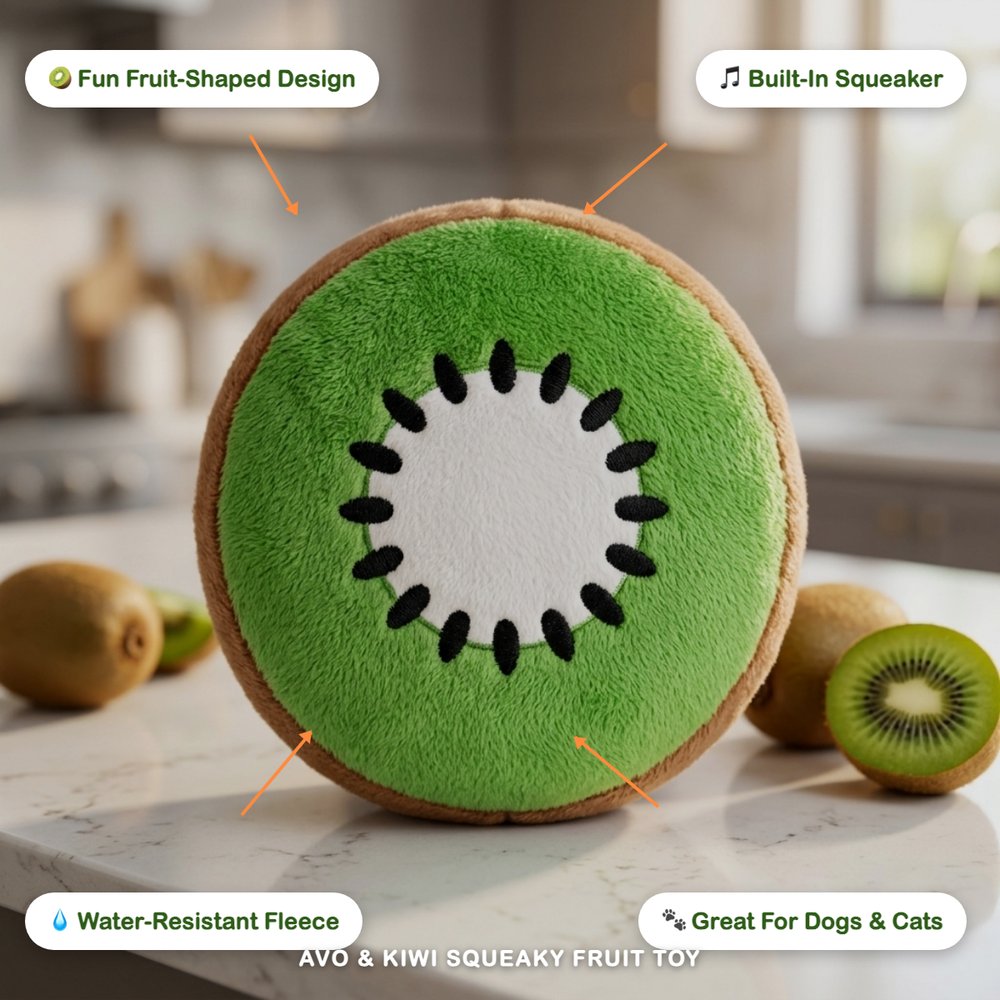 Avo & Kiwi Squeaky Fruit Toy
