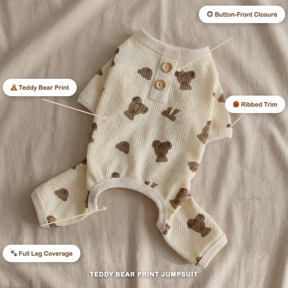 Teddy Bear Print Jumpsuit