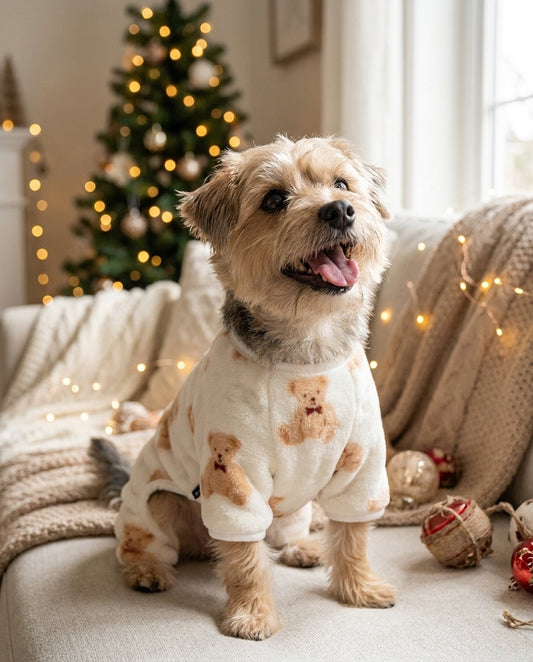Cozy Teddy Bear Print Onesie for Dogs
