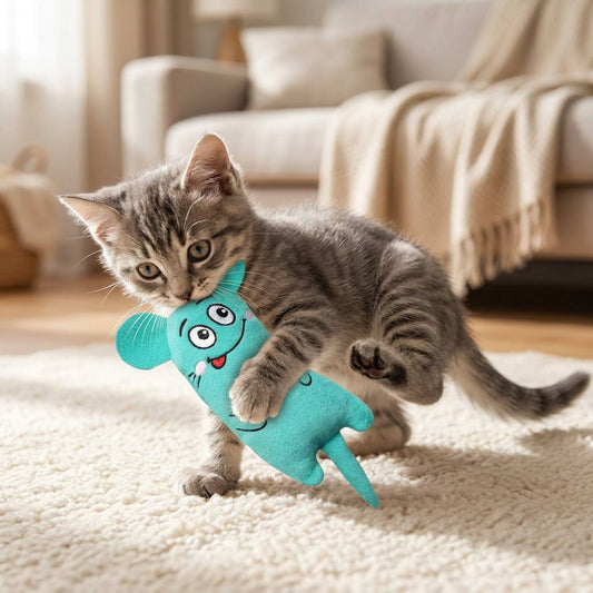 Mini Catnip Plush Chew Toy — Teeth Grinding Kicker Toy for Cats & Kittens