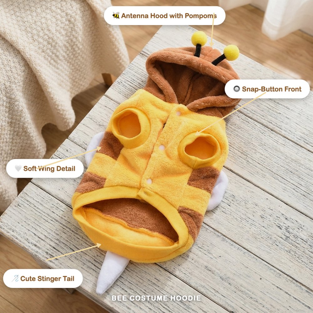 Bee Costume Hoodie for Dogs