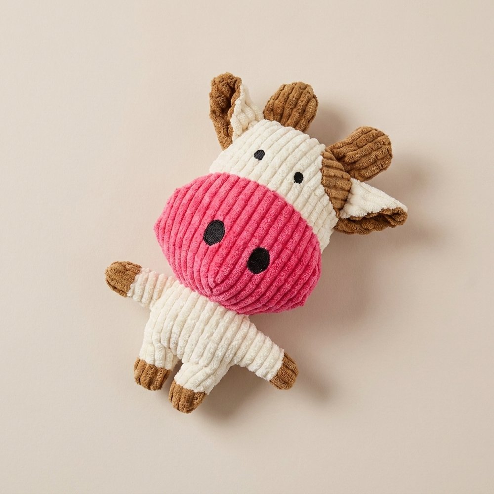 Corduroy Animal Squeaky Plush Toy