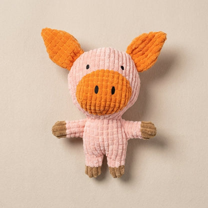 Corduroy Animal Squeaky Plush Toy