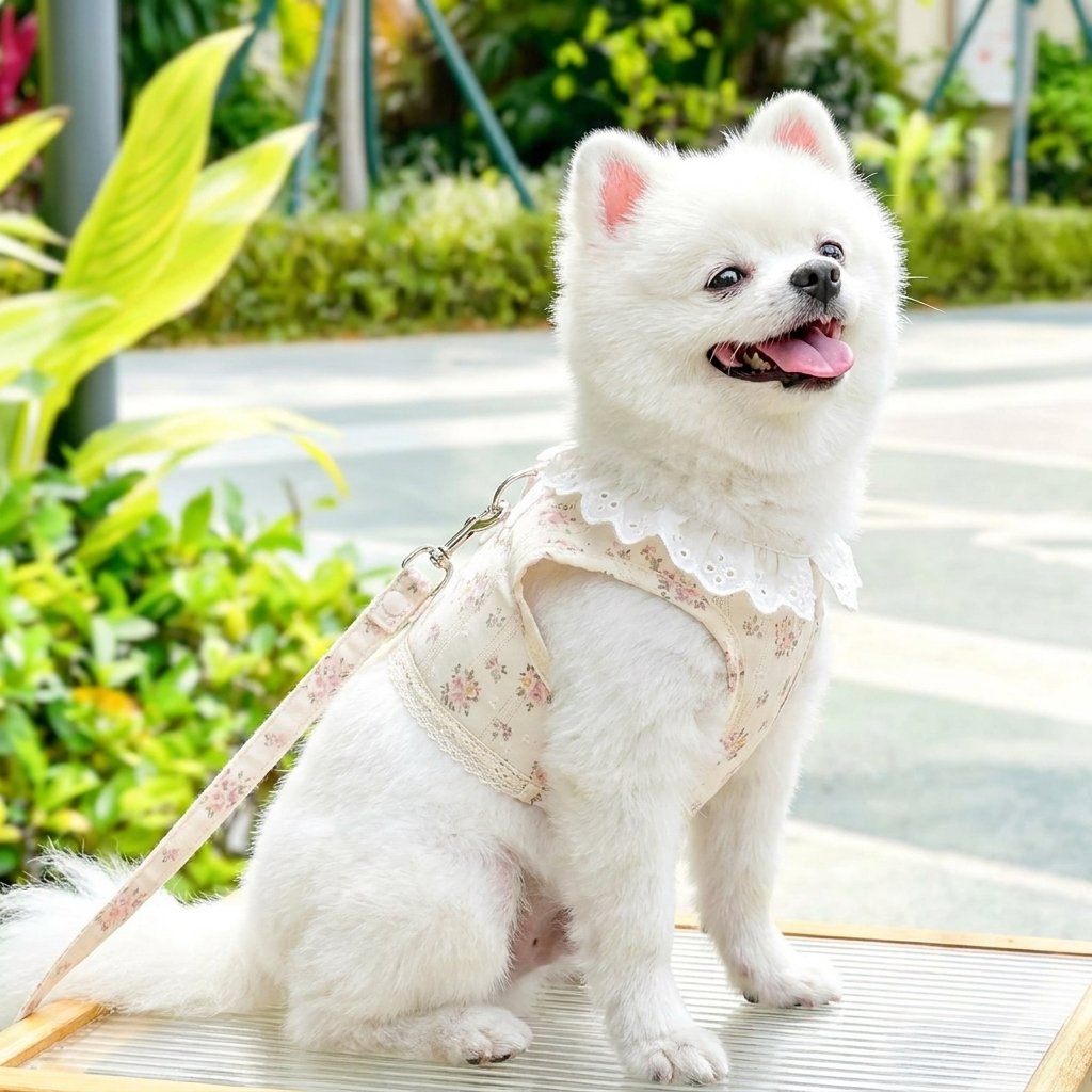 Sweet Lace Floral Plaid Harness & Leash Set
