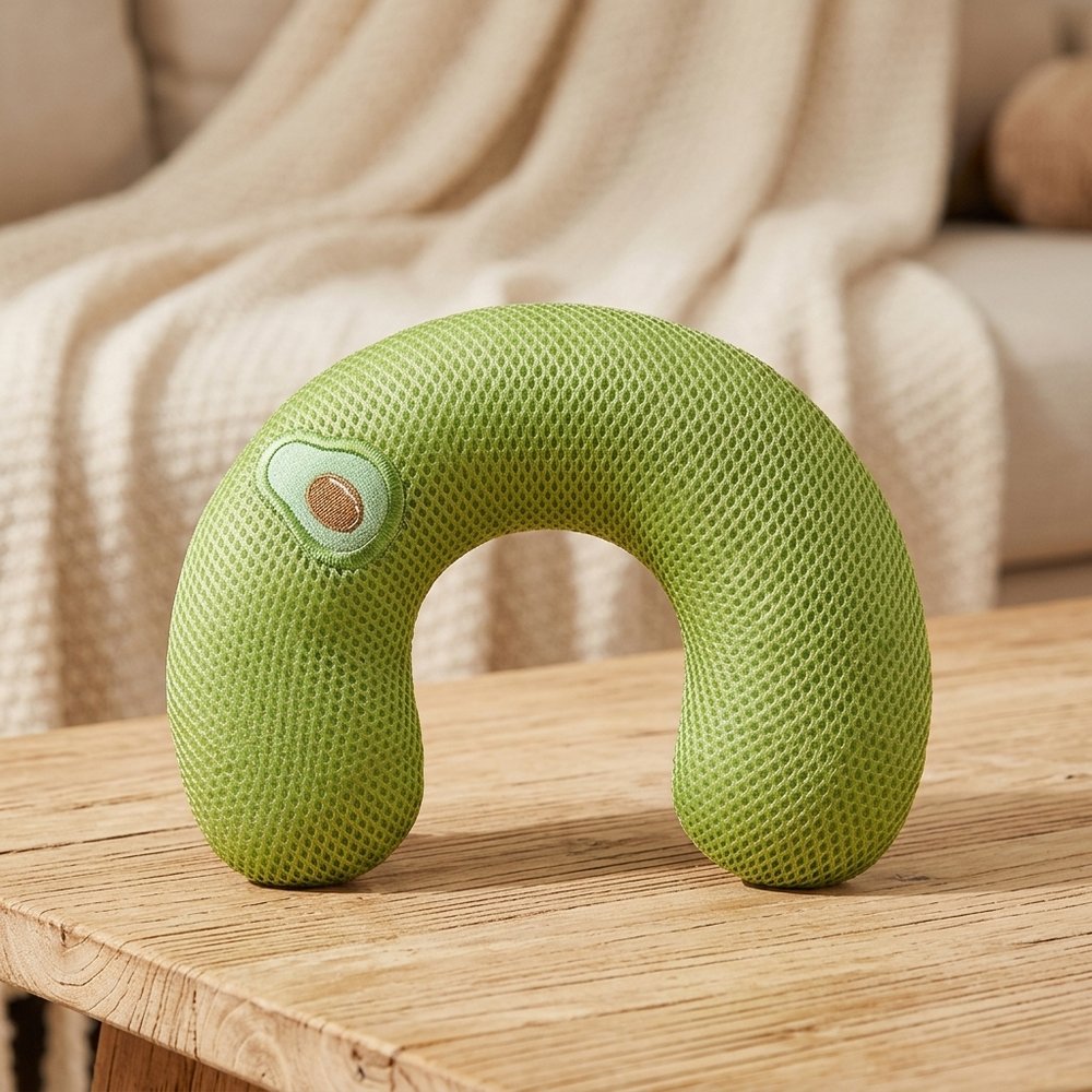 Cozy Arch Pet Headrest Pillow — Soft Curved Neck Support