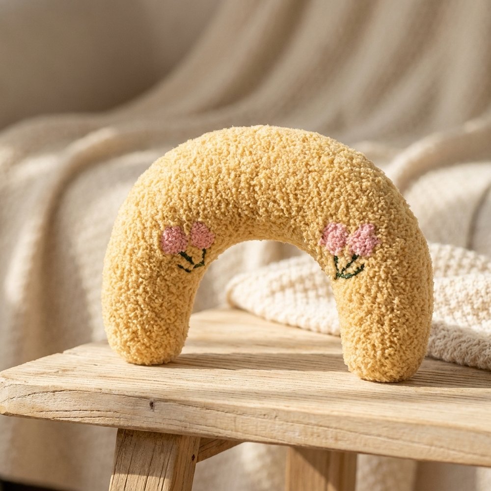 Cozy Arch Pet Headrest Pillow — Soft Curved Neck Support