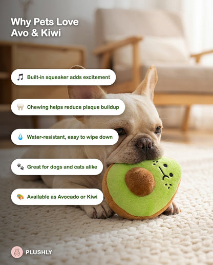 Avo & Kiwi Squeaky Fruit Toy