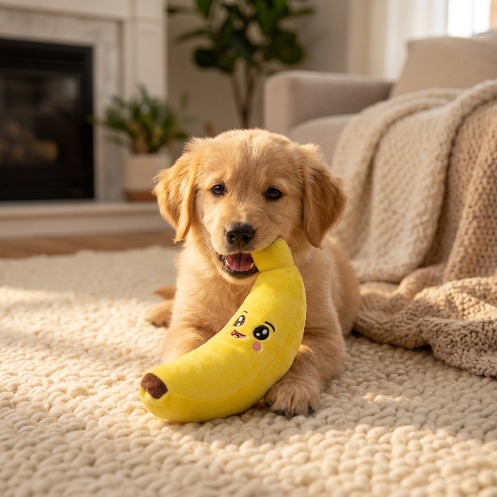 Squeaky Banana Plush Chew Toy for Dogs