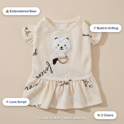 Love Script Ribbed Knit Dress for Dogs