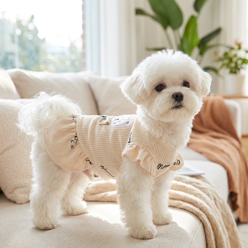Love Script Ribbed Knit Dress for Dogs