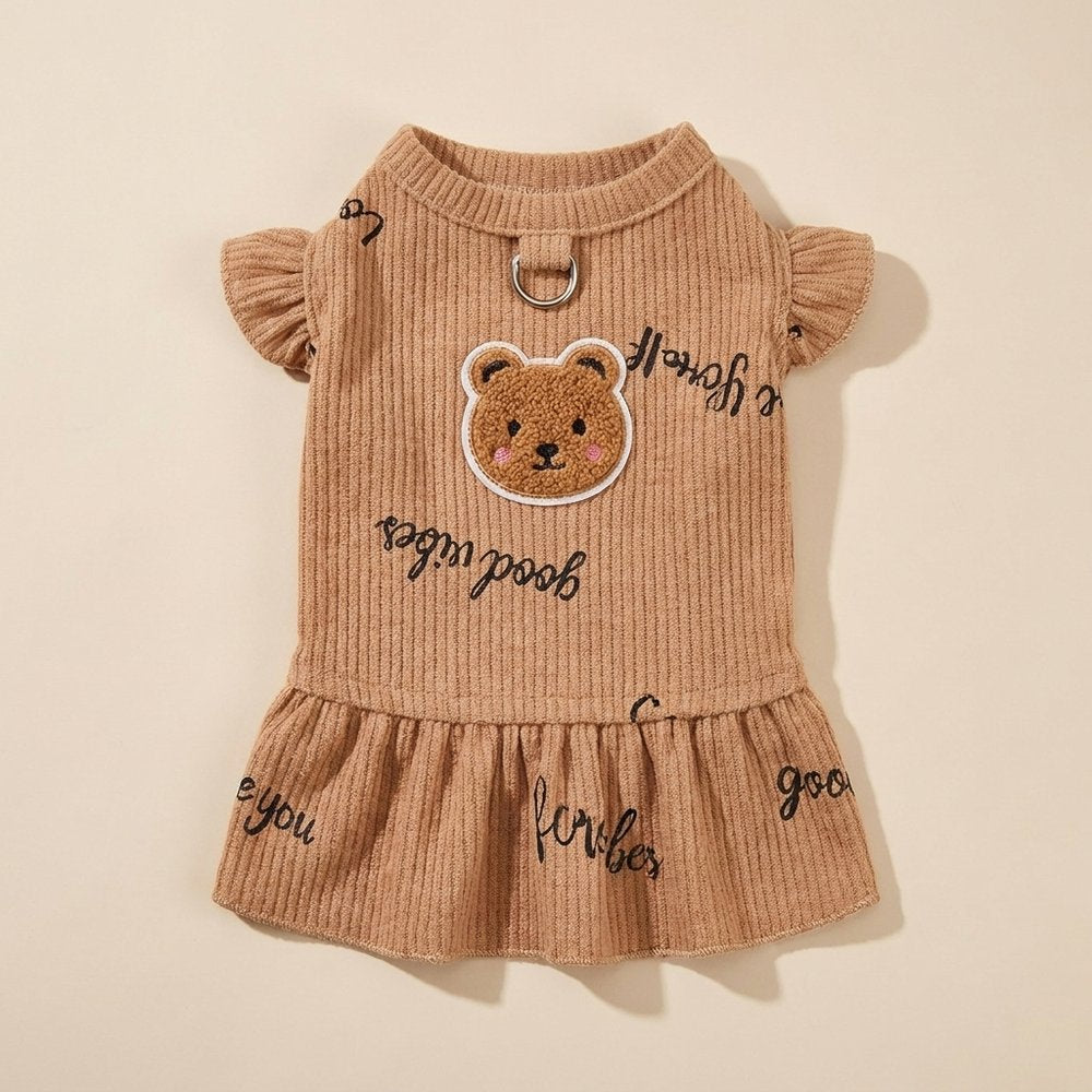 Love Script Ribbed Knit Dress for Dogs
