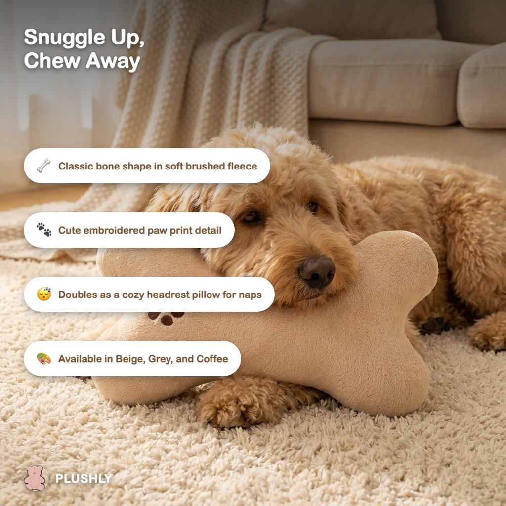 Cozy Bone-Shaped Pet Pillow
