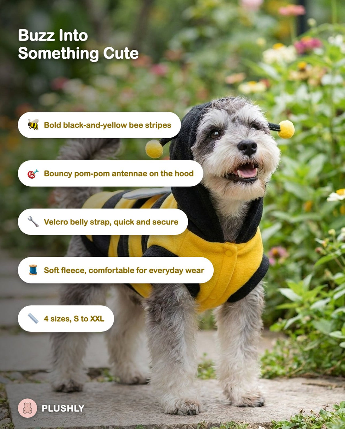 Buzzy Bee Costume Jacket for Dogs