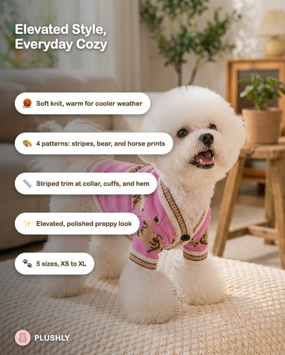 Heritage Knit Cardigan Sweater for Dogs