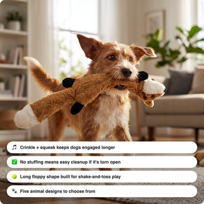 Crinkle Critter Squeaky Plush