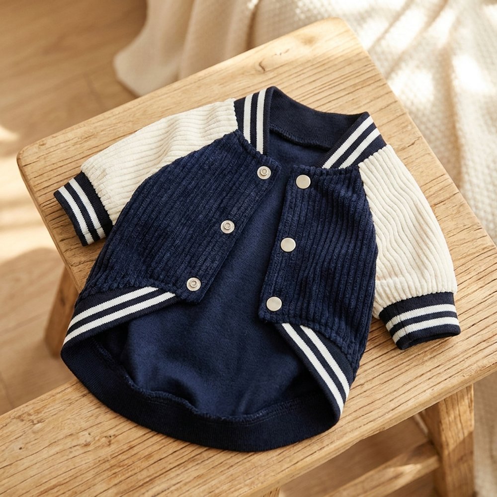 Corduroy Varsity Jacket for Dogs