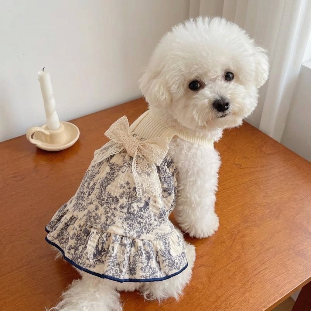 French Toile Ruffle Sundress