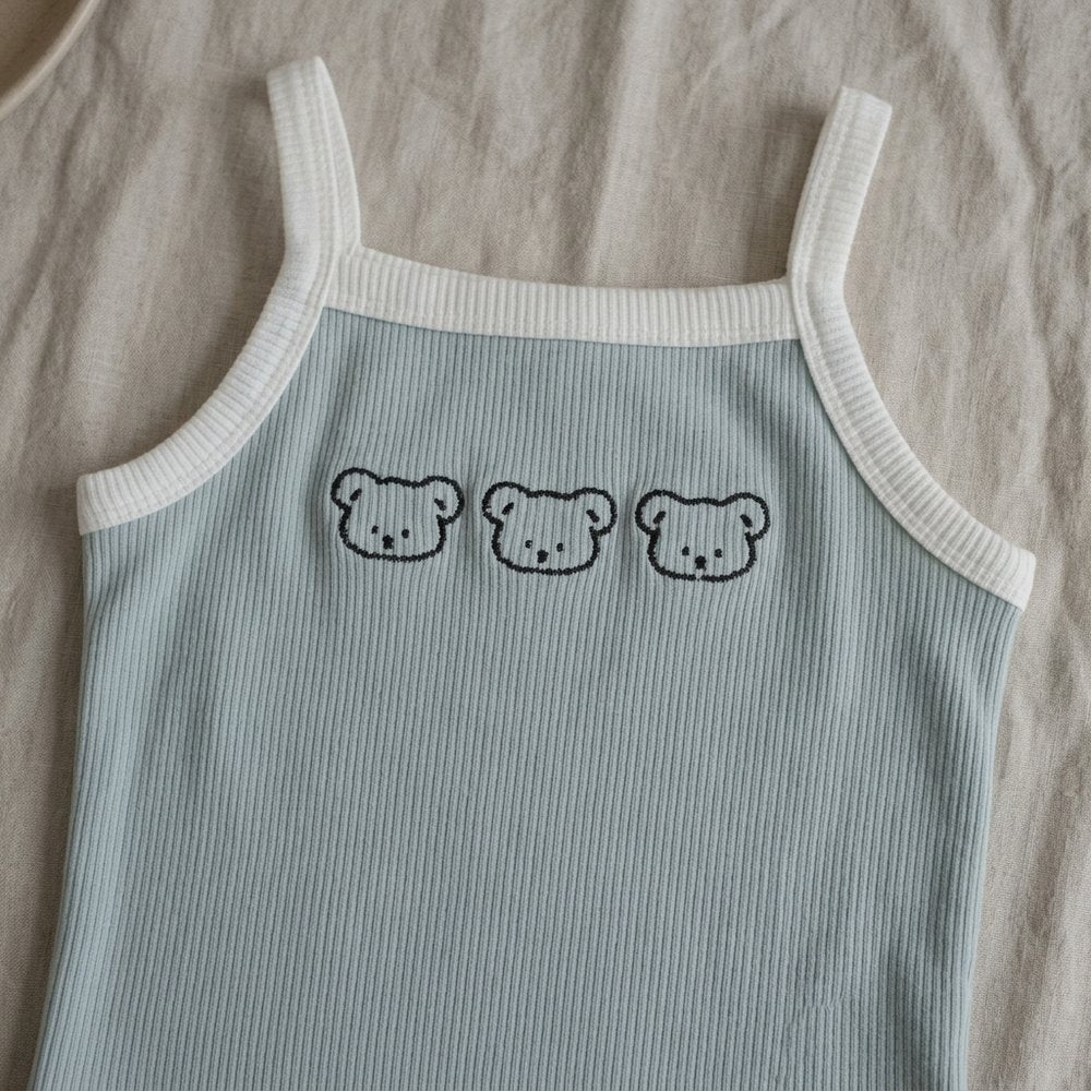 Trio Bear Ribbed Camisole