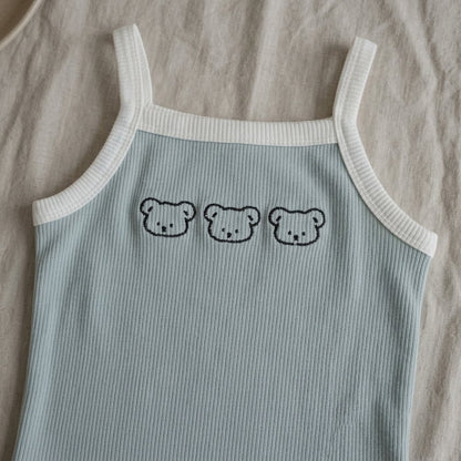 Trio Bear Ribbed Camisole