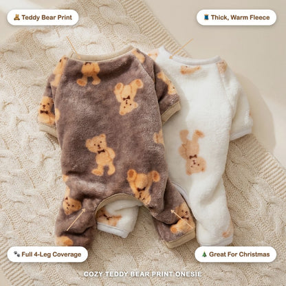 Cozy Teddy Bear Print Onesie for Dogs
