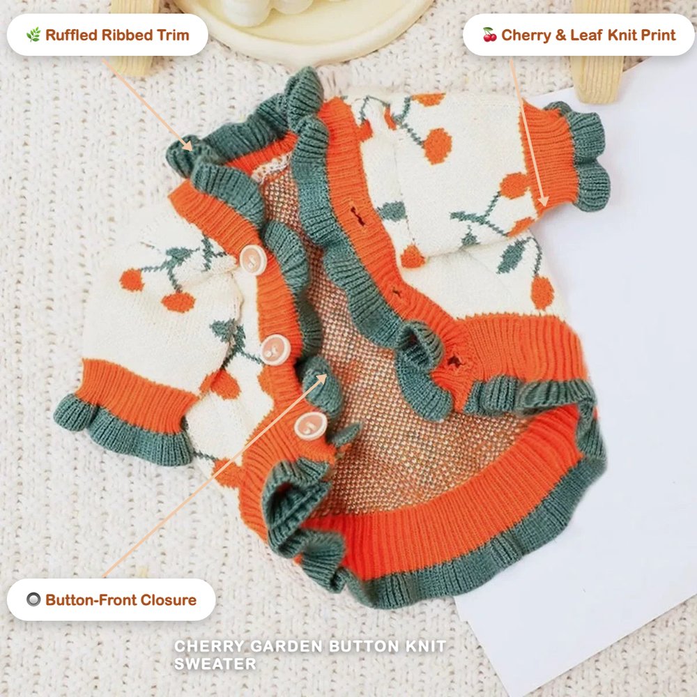 Cherry Garden Button Knit Sweater