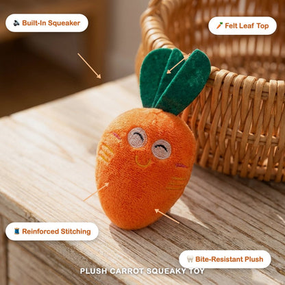 Plush Carrot Squeaky Toy for Dogs & Cats
