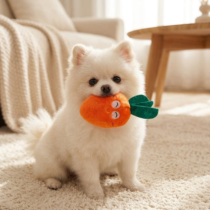 Plush Carrot Squeaky Toy for Dogs & Cats
