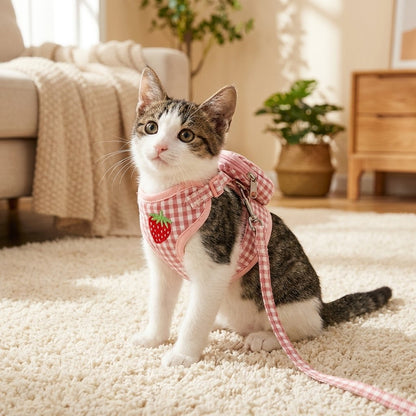 Cat Harness & Leash Set with Mini Fruit Backpack