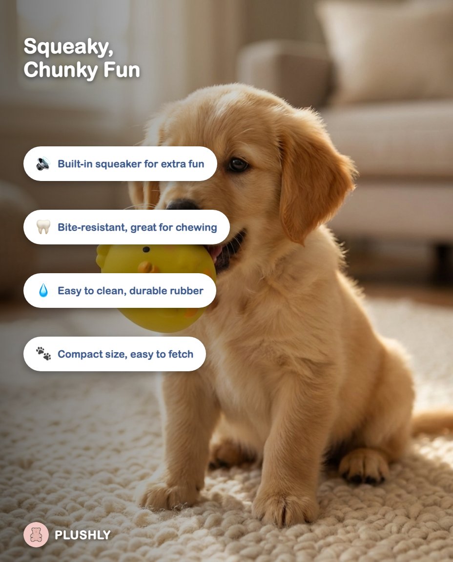 Squeaky Rubber Chick Dog Toy