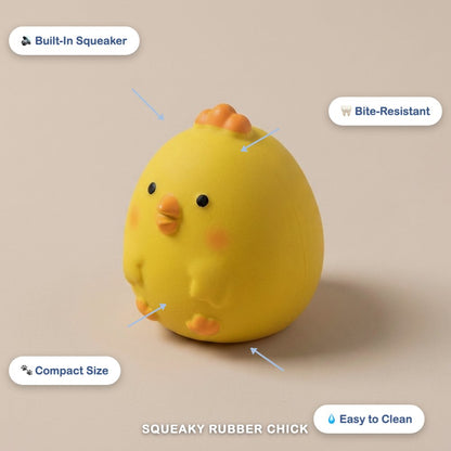 Squeaky Rubber Chick Dog Toy