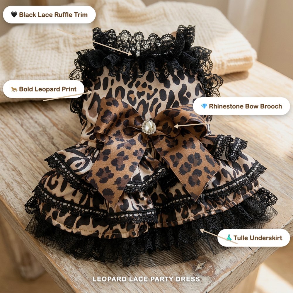 Leopard Lace Party Dress
