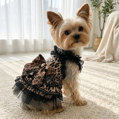Leopard Lace Party Dress