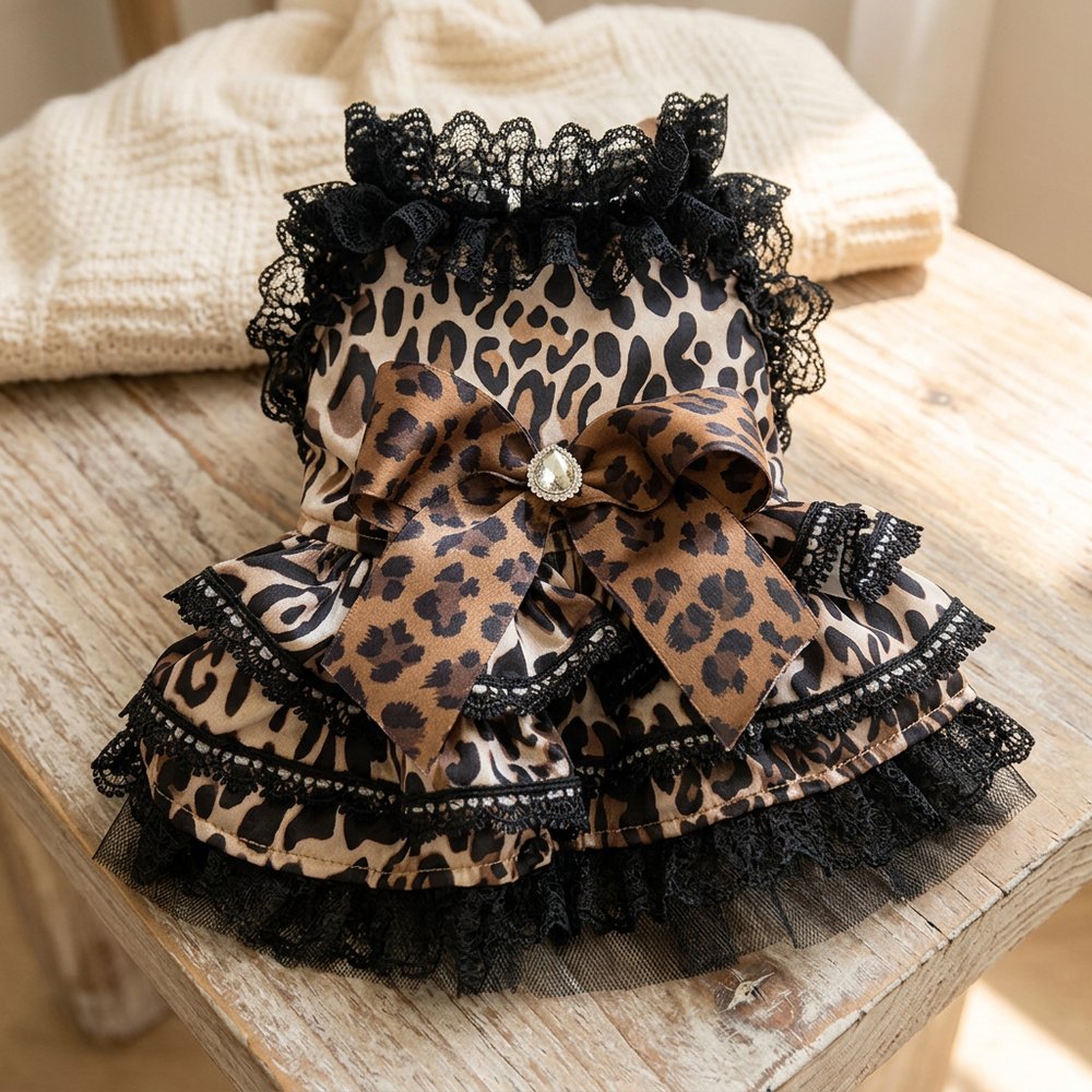 Leopard Lace Party Dress
