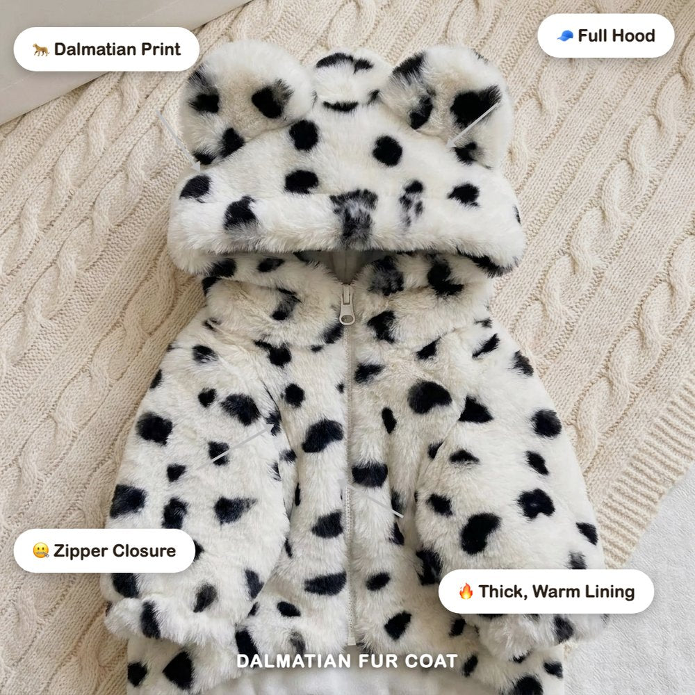 Dalmatian Print Faux Fur Coat for Dogs & Cats