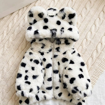 Dalmatian Print Faux Fur Coat for Dogs & Cats