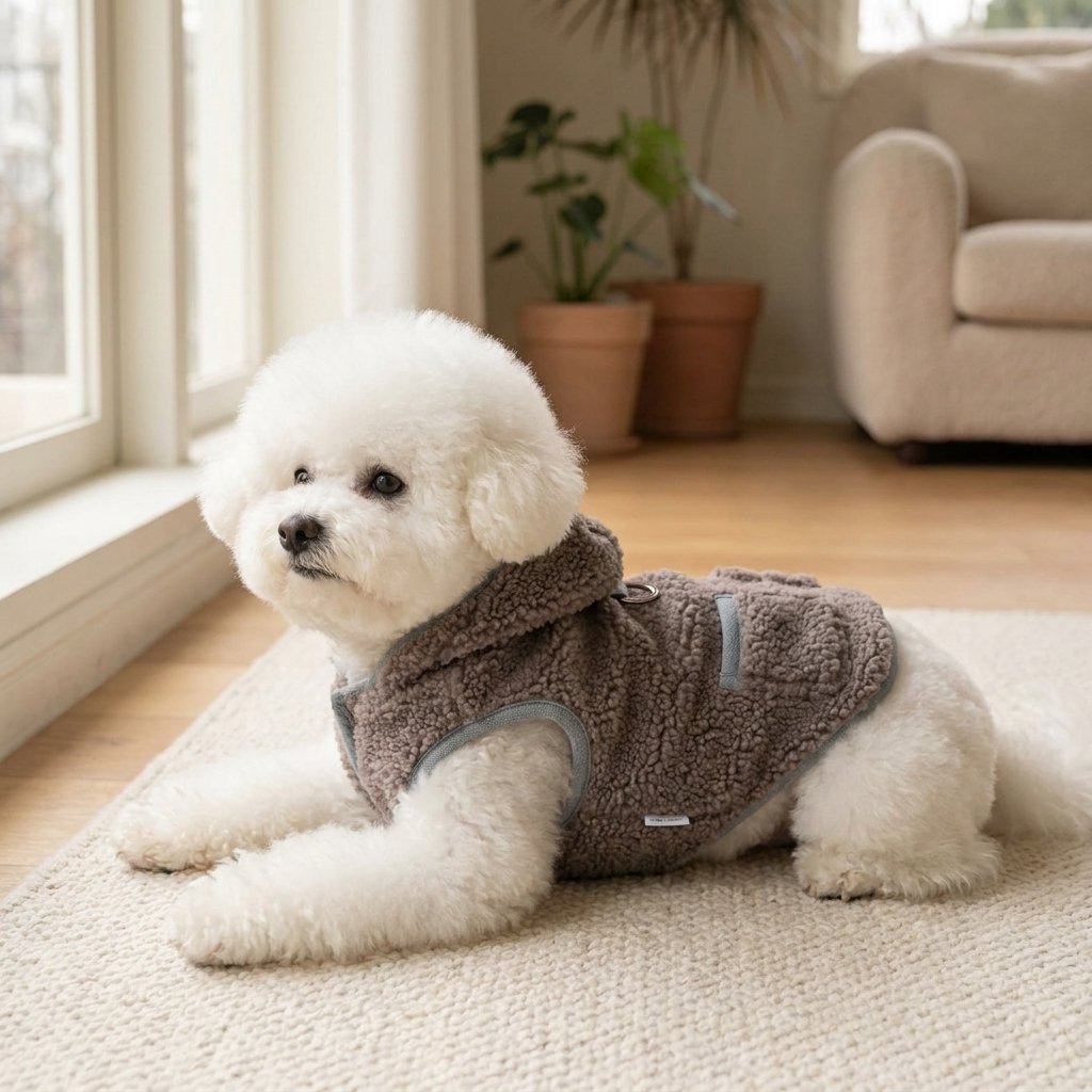 Hooded Sherpa Fleece Vest Coat