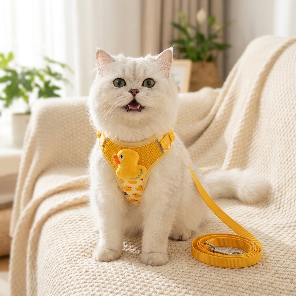 No-Pull Duck & Elephant Cat Harness & Leash Set