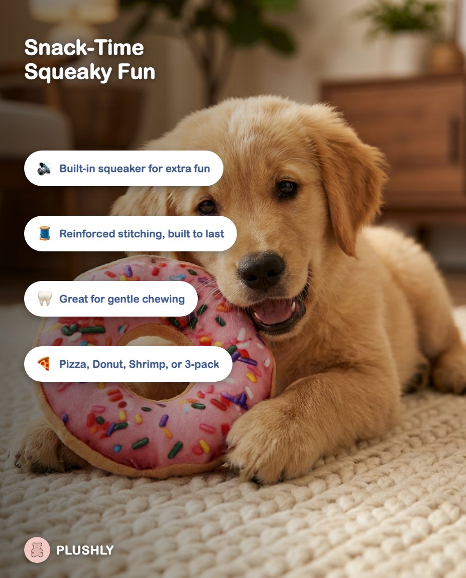 Foodie Squeaky Plush Toy for Dogs