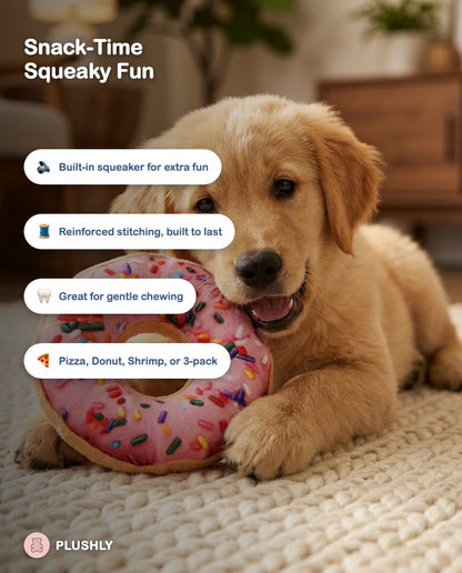 Foodie Squeaky Plush Toy for Dogs