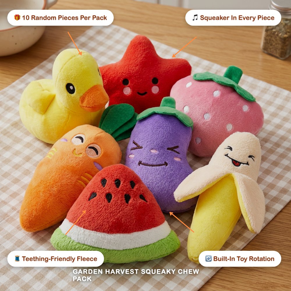 Garden Harvest Squeaky Chew Pack