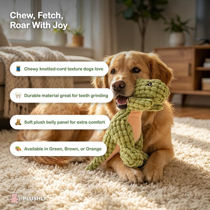 Textured Cord Dino Chew Toy