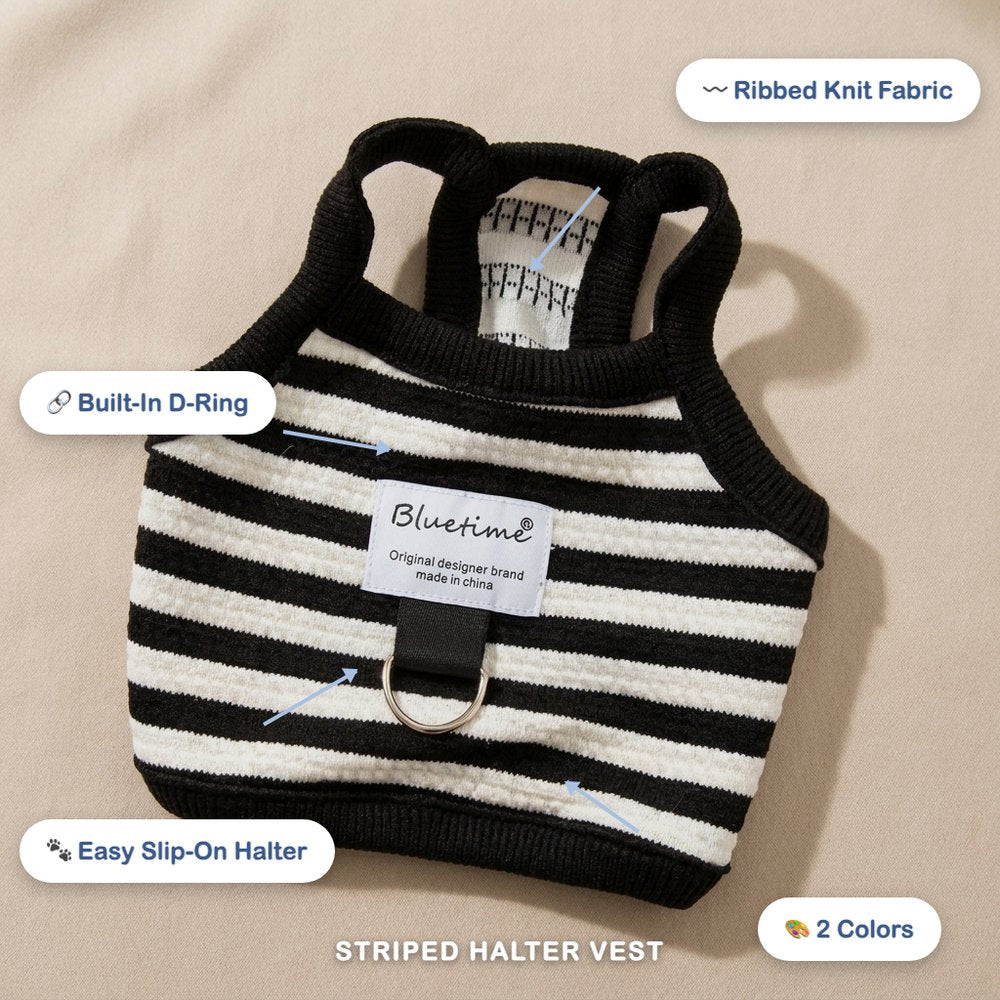 Striped Halter Vest for Dogs & Cats with D-Ring
