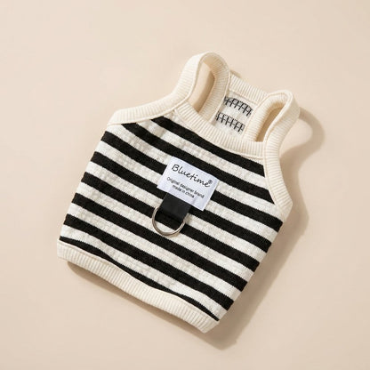 Striped Halter Vest for Dogs & Cats with D-Ring