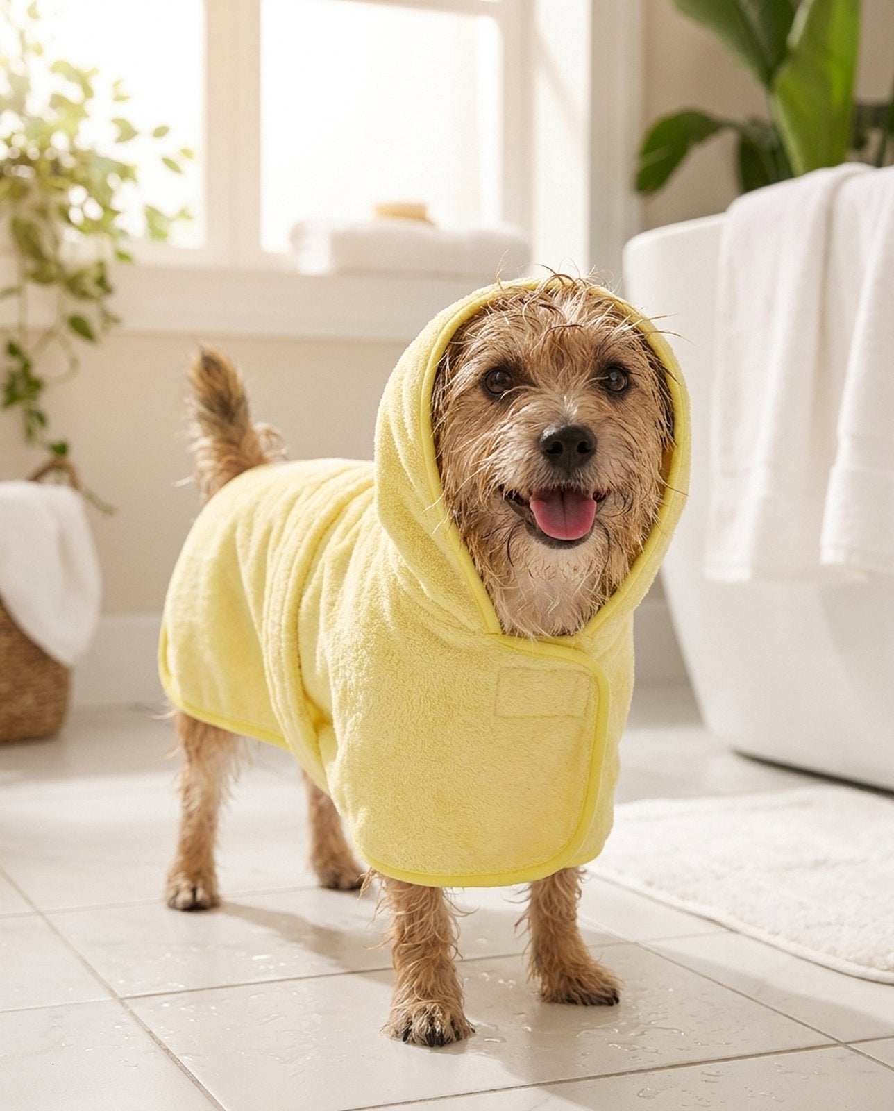 Quick-Dry Hooded Bath Robe for Dogs