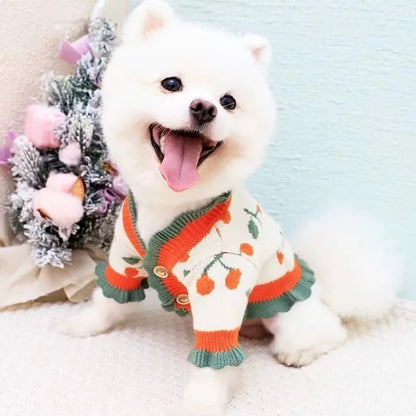 Cherry Garden Button Knit Sweater
