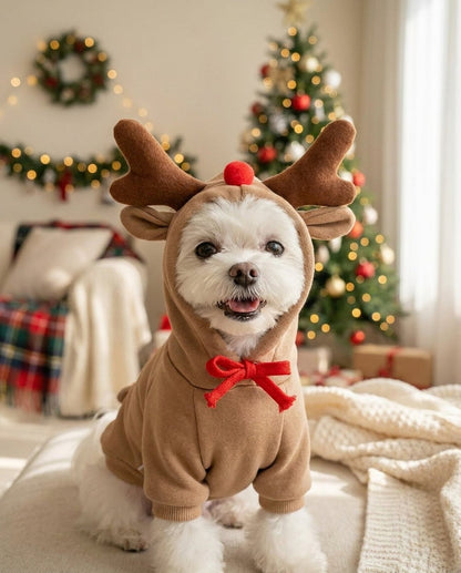 Rudolph Reindeer Costume Hoodie for Dogs