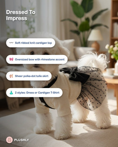 Chic Bow Tulle Party Dress for Dogs