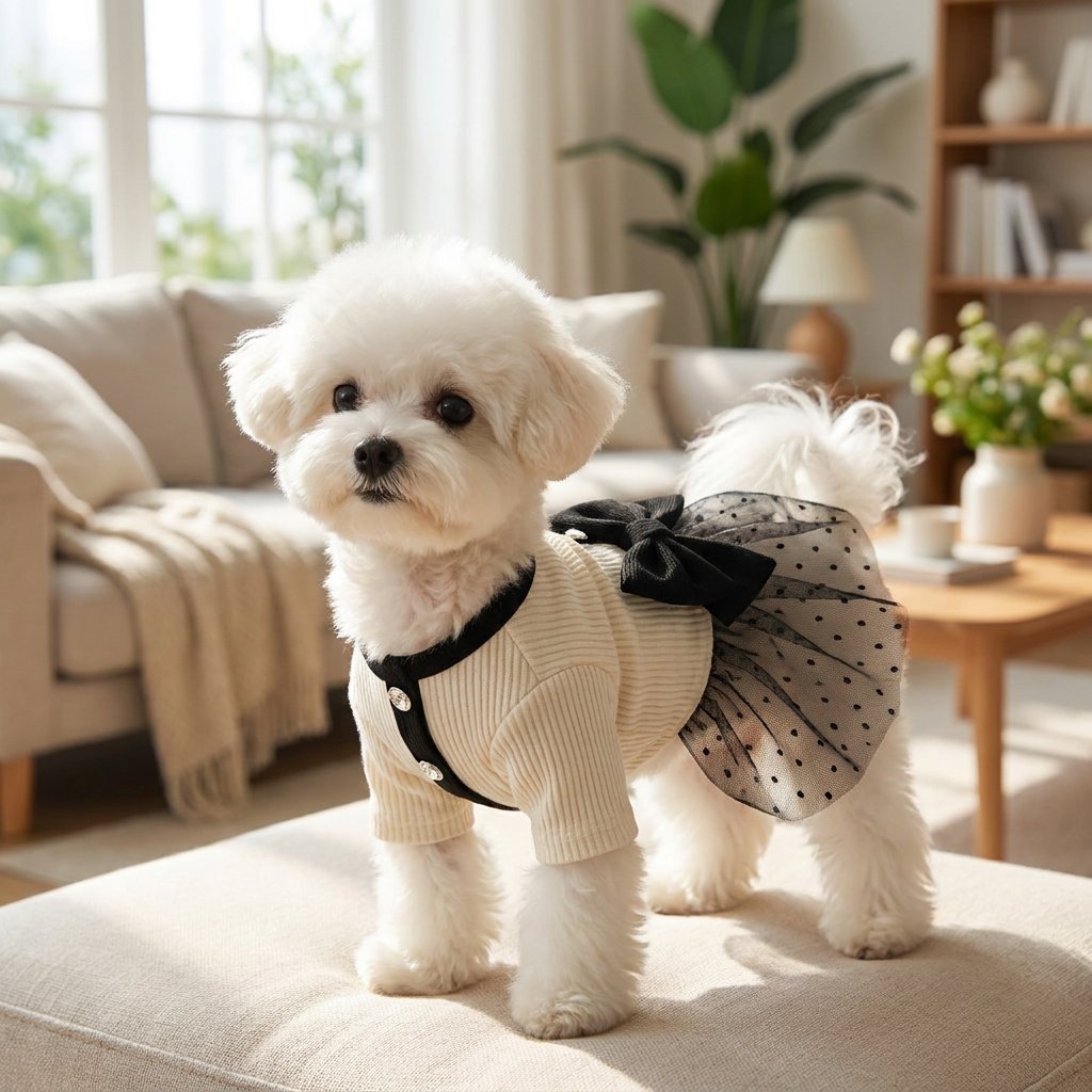 Chic Bow Tulle Party Dress for Dogs
