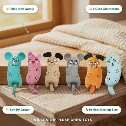 Mini Catnip Plush Chew Toy — Teeth Grinding Kicker Toy for Cats & Kittens