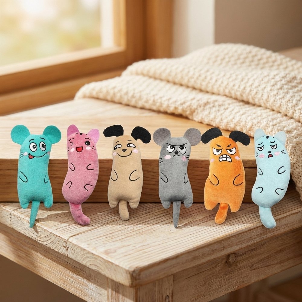 Mini Catnip Plush Chew Toy — Teeth Grinding Kicker Toy for Cats & Kittens